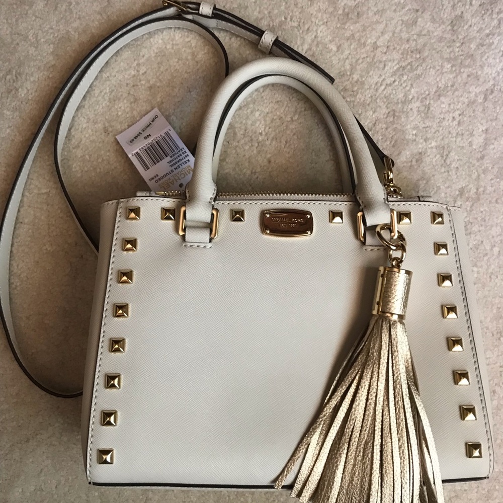 MICHAEL KORS Kellen Studded XS handbag w/tassel